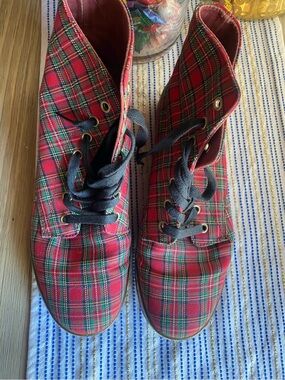 Dr. Martens Hackney Canvas Plaid Tartan Shoes Boots Shoes Size 9